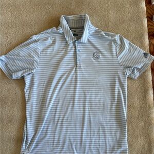 Adidas Sky Blue Striped Polo Shirt